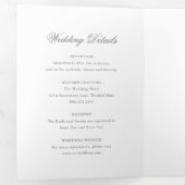 Invitation Trois Volets Mariage traditionnel gris formel élégant (Intérieur en premier)