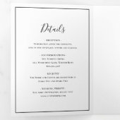 Invitation Trois Volets Mariage traditionnel noir élégant (Intérieur en premier)