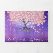 Invitation Trois Volets Mariage Triptyque Arbre à Feuilles en Forme de Coe (Page de couverture)