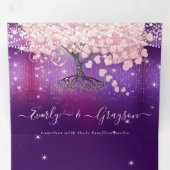 Invitation Trois Volets Mariage Triptyque Arbre à Feuilles en Forme de Coe (Intérieur en premier)