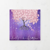 Invitation Trois Volets Mariage Triptyque Arbre à Feuilles en Forme de Coe (Protection)