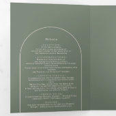 Invitation Trois Volets Mariage vert simple Boho Arch Sage (Intérieur en premier)