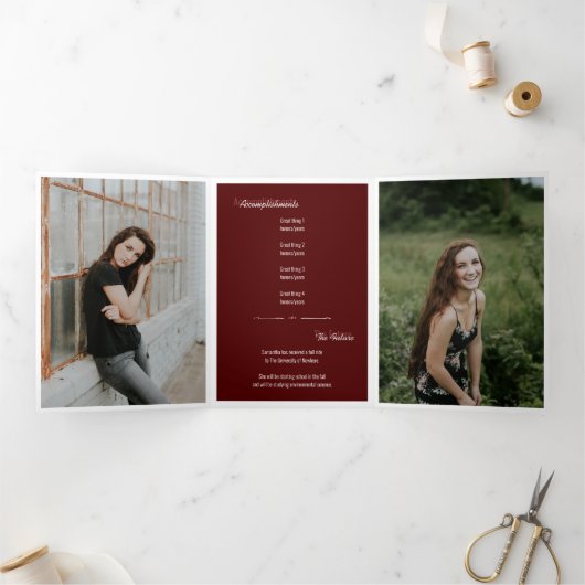 Invitation Trois Volets Maroon 5-Photo Fun Boxes Graduation (Intérieur)