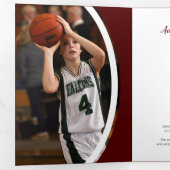 Invitation Trois Volets Maroon cadre courbé Trois diplômes photo (Intérieur en premier)