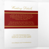 Invitation Trois Volets Maroon Red & Gold Modern Mariage Suite (Intérieur en premier)