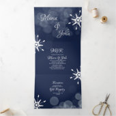 Invitation Trois Volets Merveilleux Mariage d'hiver Snowflakes Bokeh Lumiè (Intérieur)
