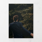 Invitation Trois Volets Minimal et chic | Mariage Photo Enregistrer La Dat (Page de couverture)