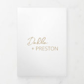 Invitation Trois Volets Minimal Gold Photo Mariage moderne (Page de couverture)