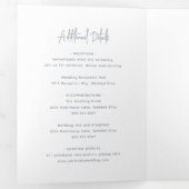 Invitation Trois Volets Minimaliste Dusty Blue Mariage moderne (Intérieur en premier)