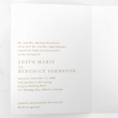 Invitation Trois Volets Minimaliste or QR Code photo Mariage moderne (Intérieur en premier)