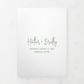 Invitation Trois Volets Minimaliste Sage Vert Mariage moderne (Page de couverture)
