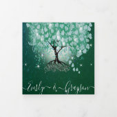 Invitation Trois Volets Mint Green Aqua Mer Bleu Coeur Feutre Mariage (Protection)