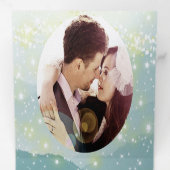 Invitation Trois Volets Mint Green Ash Mountain Hillside Mariage (Intérieur en premier)