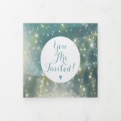 Invitation Trois Volets Mint Green Ash Mountain Hillside Mariage (Protection)