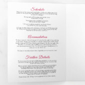 Invitation Trois Volets Mistletoe rouge blanc mariage option RSVP (Intérieur en premier)