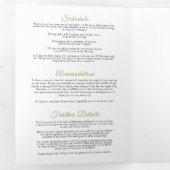Invitation Trois Volets Mistletoe vert blanc mariage option RSVP Tri (Intérieur en premier)
