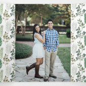 Invitation Trois Volets Mode Sage Green Leaf Pattern Photo Wedding (Intérieur au milieu)