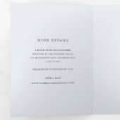 Invitation Trois Volets Modern Blue Stripes Elegant Wedding (Intérieur en premier)