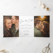 Invitation Trois Volets Modern Chic, Instruction Enregistrer Le Carte phot (Intérieur)