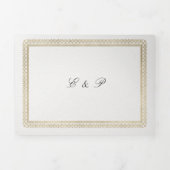 Invitation Trois Volets Modern Classic Formal Golden Lys Ivory Wedding (Page de couverture)