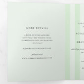 Invitation Trois Volets Modern Green Stripes Elegant Wedding (Intérieur en premier)