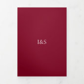 Invitation Trois Volets Modern Minimal Burgundy All-in-One Wedding (Page de couverture)