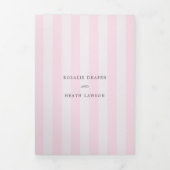 Invitation Trois Volets Modern Pink Stripes Elegant Wedding (Page de couverture)