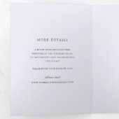 Invitation Trois Volets Modern Purple Stripes Elegant Wedding (Intérieur en premier)