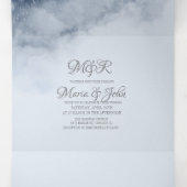 Invitation Trois Volets Moderne Gorgey Mountain Nuages Star Night (Intérieur au milieu)
