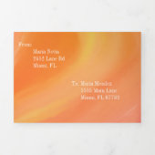 Invitation Trois Volets Moderne Sweet 16 Marbre Orange Rose perles (Page de couverture)
