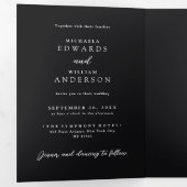 Invitation Trois Volets Moderne tout en un détail RSVP QR Code Mariage (Intérieur en premier)