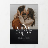 Invitation Trois Volets Moderne tout en un détail RSVP QR Code Mariage (Page de couverture)