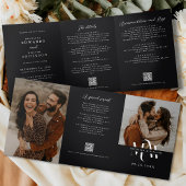 Invitation Trois Volets Moderne tout en un détail RSVP QR Code Mariage