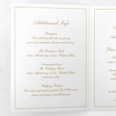 Invitation Trois Volets Monogramme de script formel Or Mariage élégant (Intérieur en premier)