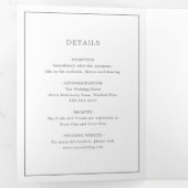 Invitation Trois Volets Monogramme gris foncé simple Mariage élégant (Intérieur en premier)