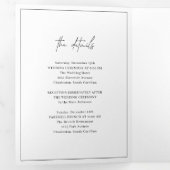 Invitation Trois Volets Monogramme intemporel Noir et blanc Mariage élégan (Intérieur en premier)
