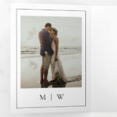 Invitation Trois Volets Monogramme moderne Mariage noir et blanc (Intérieur en premier)