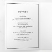 Invitation Trois Volets Monogramme noir simple Mariage élégant (Intérieur en premier)