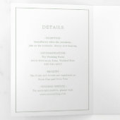 Invitation Trois Volets Monogramme Vert Sage Simple Mariage élégant (Intérieur en premier)