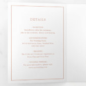 Invitation Trois Volets Monographie rose Rose simple Mariage élégant (Intérieur en premier)