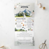 Invitation Trois Volets Montagne glaciaire rustique | Mariage illustré (Intérieur)