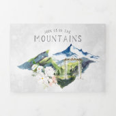 Invitation Trois Volets Montagnes Rocheuses canadiennes | Mariage illustré (Page de couverture)