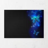 Invitation Trois Volets Morpho Butterfly in the Dark Background (Page de couverture)