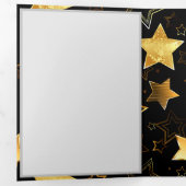 Invitation Trois Volets Motif sans couture avec des étoiles dorées (Intérieur en premier)