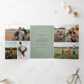 Invitation Trois Volets Nativity Scene Religious Family Photo Christmas (Intérieur)