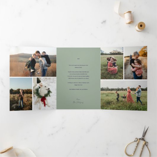 Invitation Trois Volets Nativity Scene Religious Family Photo Christmas (Intérieur)