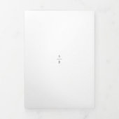 Invitation Trois Volets Nettoyer noir et blanc Monogramme Mariage moderne (Page de couverture)