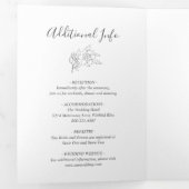 Invitation Trois Volets Neutral Line Art Floral Mariage élégant (Intérieur en premier)