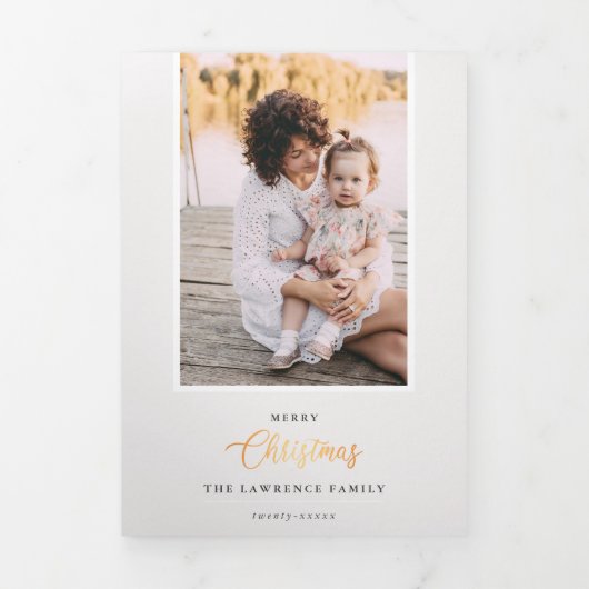 Invitation Trois Volets Noël est l'or | Galerie photo multiple Ivory 5 (Page de couverture)