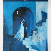 Invitation Trois Volets noite da lua, soirée bal (Intérieur au milieu)